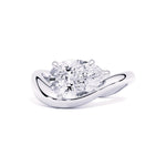 MOHSTEN JEWELLERS - VENICE - 5 claw pear diamond solitaire engagement ring with a swept band. white gold, top view