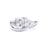 MOHSTEN JEWELLERS - VENICE - 5 claw pear diamond solitaire engagement ring with a swept band. white gold, top view