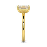 MOHSTEN JEWELLERS . CAIRO toi et moi diamond engagement ring - pear cut and emerald cut - yellow gold -  side view