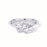 MOHSTEN JEWELLERS . CAIRO toi et moi diamond engagement ring - pear cut and pear cut - white gold -  top view