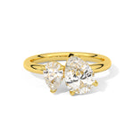 MOHSTEN JEWELLERS . CAIRO toi et moi diamond engagement ring - pear cut and pear cut - yellow gold -  top view