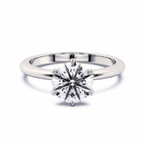 MOHSTEN JEWELLERS Jaipur - 18CT WHITE GOLD six claw Round brilliant Diamond solitaire Engagement ring - front view