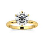MOHSTEN JEWELLERS Jaipur - 18CT YELLOW GOLD six claw Round brilliant Diamond solitaire Engagement ring - TOP ANGLE  view