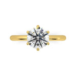 MOHSTEN JEWELLERS Jaipur - 18CT YELLOW GOLD six claw Round brilliant Diamond solitaire Engagement ring - TOP view