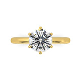 MOHSTEN JEWELLERS Jaipur - 18CT YELLOW GOLD six claw Round brilliant Diamond solitaire Engagement ring - TOP view