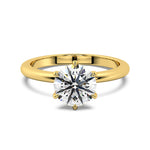 MOHSTEN JEWELLERS Jaipur - 18CT YELLOW GOLD six claw Round brilliant Diamond solitaire Engagement ring - front view