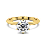 MOHSTEN JEWELLERS Jaipur - 18CT YELLOW GOLD six claw Round brilliant Diamond solitaire Engagement ring - front view