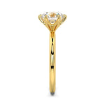 MOHSTEN JEWELLERS Jaipur - 18CT YELLOW GOLD six claw Round brilliant Diamond solitaire Engagement ring - side view