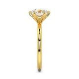 MOHSTEN JEWELLERS Jaipur - 18CT YELLOW GOLD six claw Round brilliant Diamond solitaire Engagement ring - side view