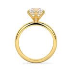 MOHSTEN JEWELLERS Jaipur - 18CT YELLOW GOLD six claw Round brilliant Diamond solitaire Engagement ring - through finger view
