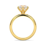 MOHSTEN JEWELLERS Jaipur - 18CT YELLOW GOLD six claw Round brilliant Diamond solitaire Engagement ring - through finger view