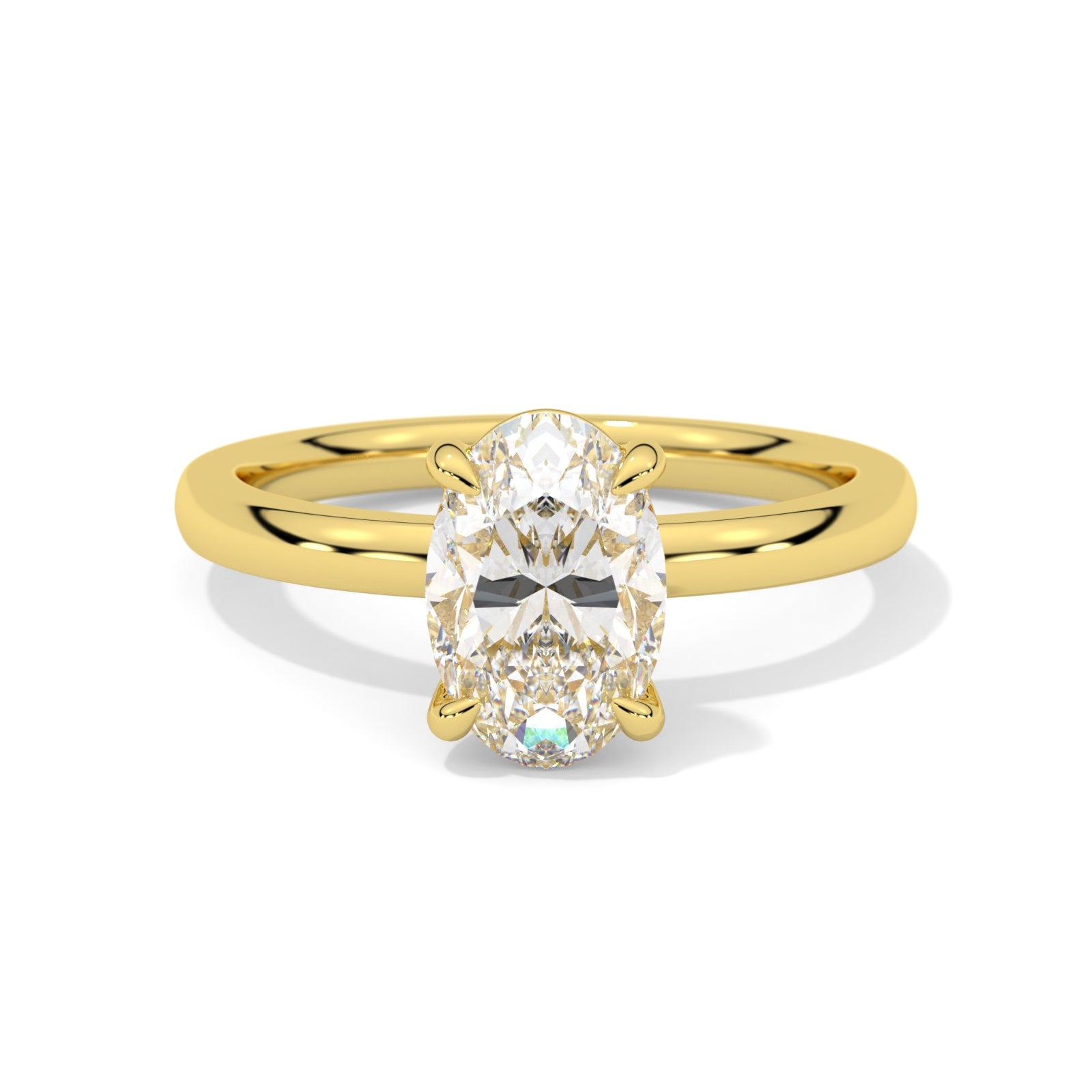 MOHSTEN JEWELLERS Osaka_Oval_solitaire Engagement_Ring_yellow gold Front