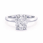 MOHSTEN JEWELLERS Osaka_elongated_cushion_cut diamond solitaire engagement_ring, top view, white gold