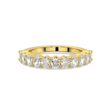 An oval diamond ring with lab-grown diamonds set in a shared claw setting, available in 18ct Yellow Gold or 18ct White Gold.
