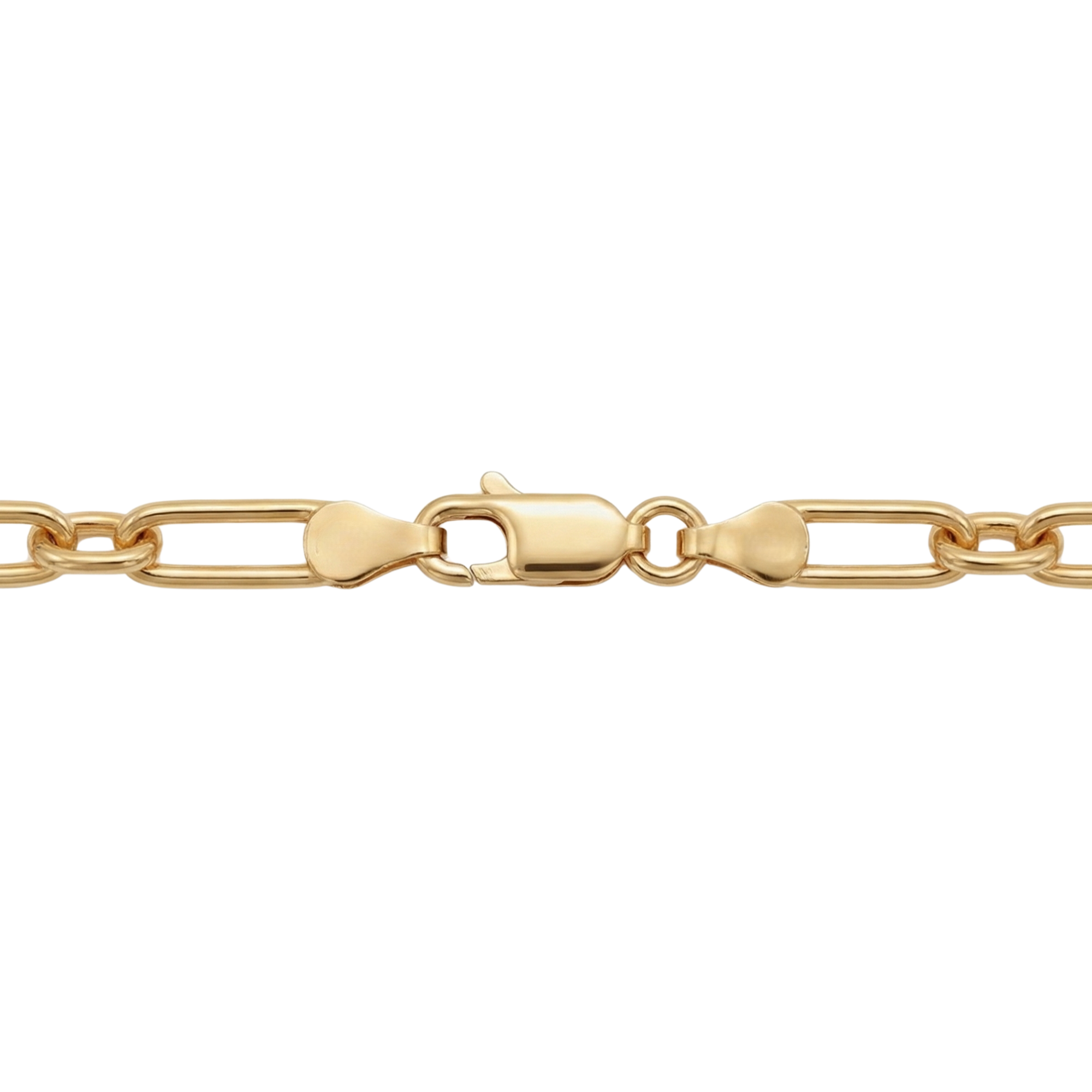 Paper link 3+1 9ct gold chain lobster clasp