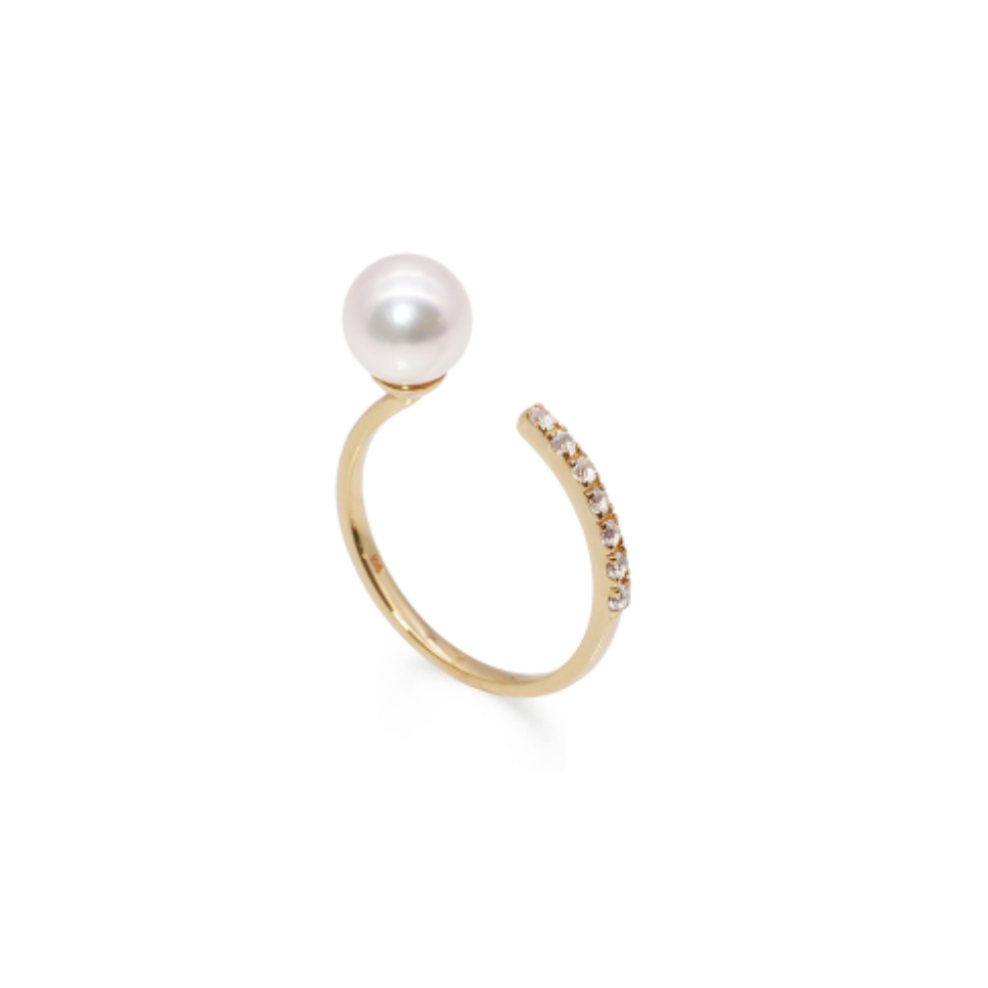 Pearl Diamond split  ring