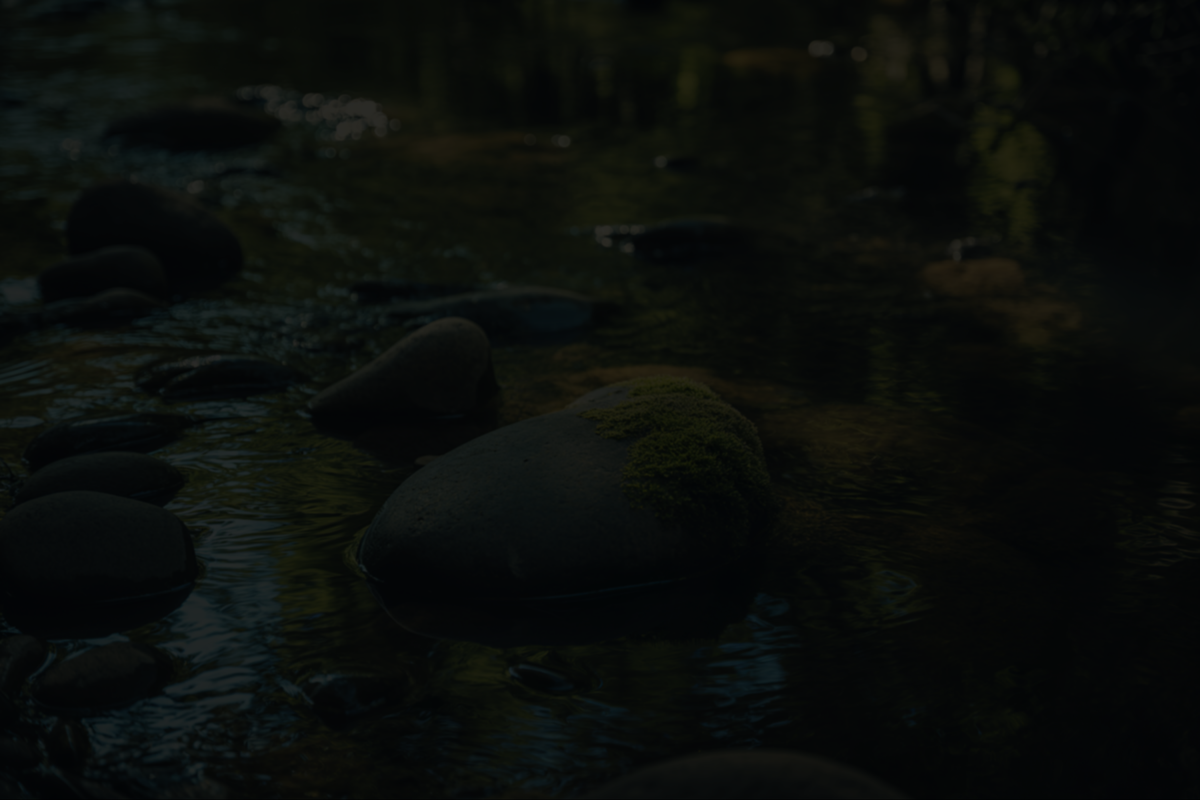 Dark river with stones. Conscious Jewellery ethos by MOHSTEN