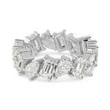 Takao Fancy Cut Eternity Ring with alternating pear and emerald cut lab-grown diamonds totalling approx. 4.20ctw, crafted in 18ct gold.