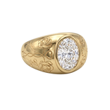 Engraved Signet Ring  | Diamond Dome