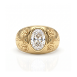 Engraved Signet Ring  | Diamond Dome