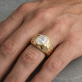 Engraved Signet Ring  | Diamond Dome