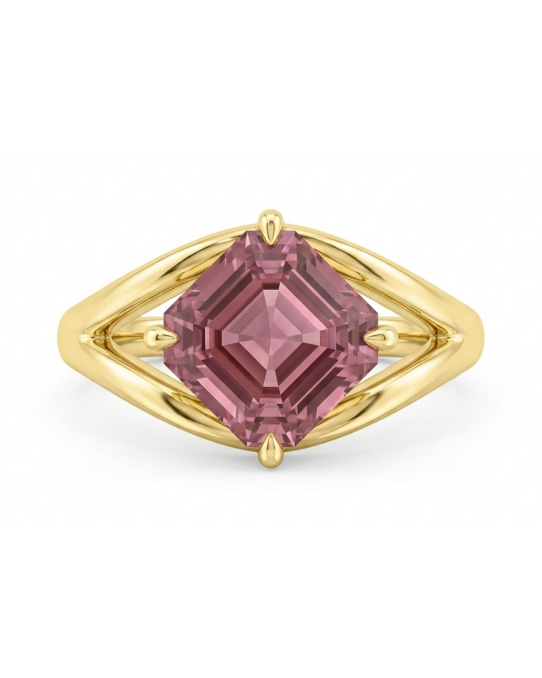 Mohsten designed Ascher cut pink tourmaline engagement ring