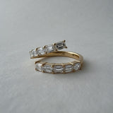 14ct yellow gold split band diamond ring photo