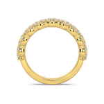 Sierra Oval Cut Diamond Band with East/West set lab-grown oval diamonds in an 18ct gold shared-claw setting, 1.80ctw total. Through finger view