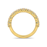 Sierra Oval Cut Diamond Band with East/West set lab-grown oval diamonds in an 18ct gold shared-claw setting, 1.80ctw total. Through finger view