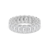 Hermona Emerald Cut Diamond Eternity Ring with approx. 6.30ctw lab-grown emerald cut diamonds in a scalloped setting, crafted in 18ct white gold.
