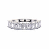 Emerald Cut Diamond Band in 18ct White Gold with emerald cut diamonds, shared claw setting