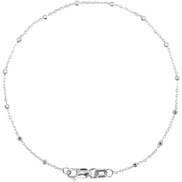 Beaded Cable Bracelet 7 inch length displayed flat on neutral background