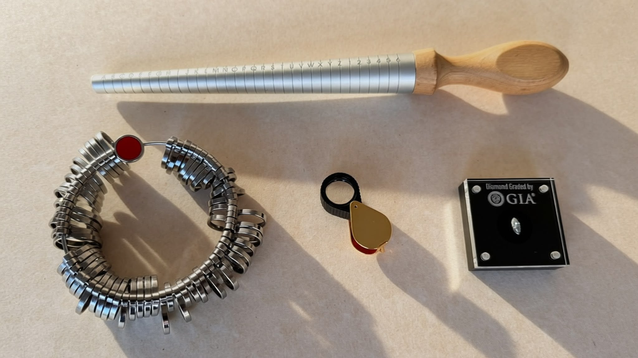Collection of jewelry-making tools and materials