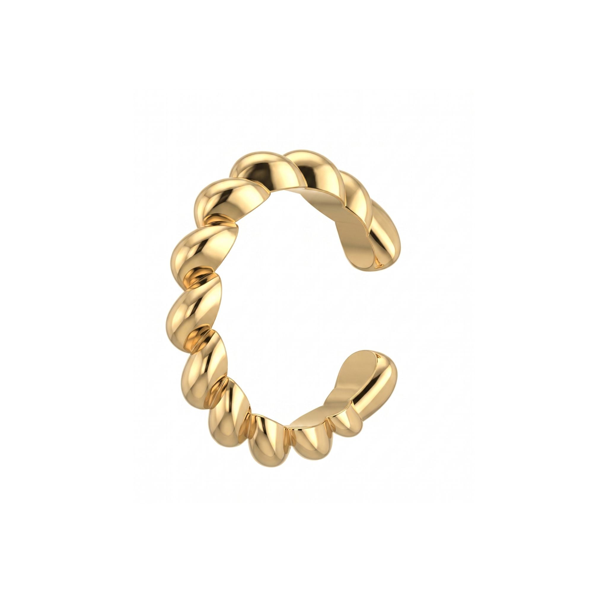 9ct gold rope style ear cuff