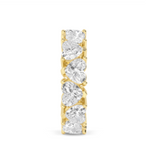 Hallasan Heart Cut Diamond Eternity Ring with approx. 7.00ctw lab-grown heart cut diamonds in an alternating double gallery setting, crafted in 18ct gold side view.