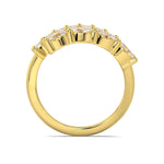 Side profile view of the Azores Wrap diamond ring in yellow gold, showcasing the elevated settings of the lab-grown diamonds.