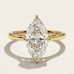MOHSTEN Niseko marquise diamond engagement ring in 18ct yellow gold featuring a solitaire marquise cut centre stone with protective prongs