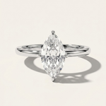 MOHSTEN Niseko marquise diamond engagement ring in 18ct yellow gold featuring a solitaire marquise cut centre stone with protective prongs in white gold