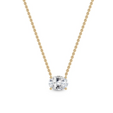 East/West Oval Solitaire Necklace