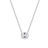 East/West Oval Solitaire Necklace
