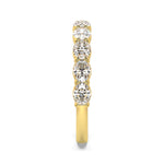 Sierra Oval Cut Diamond Band with East/West set lab-grown oval diamonds in an 18ct gold shared-claw setting, 1.80ctw total. Side View