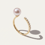 Torbay | Pearl and Diamond Split Ring