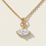 Marquise Diamond Pendant |  9ct Fine Chain