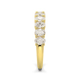Sierra Oval Cut Diamond Band in 18ct yellow gold oval lab-grown diamonds, shared claw design side view