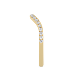Gold and diamond ring on a white background