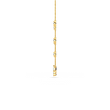 1.94 ct Emerald and Round Diamond Necklace with claw-set stones on fine 18 ct gold chain in side view