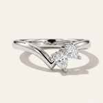a white gold wishbone pear diamond wedding ring