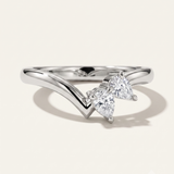 a white gold wishbone pear diamond wedding ring