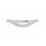 Silver ring with small diamonds on a white background