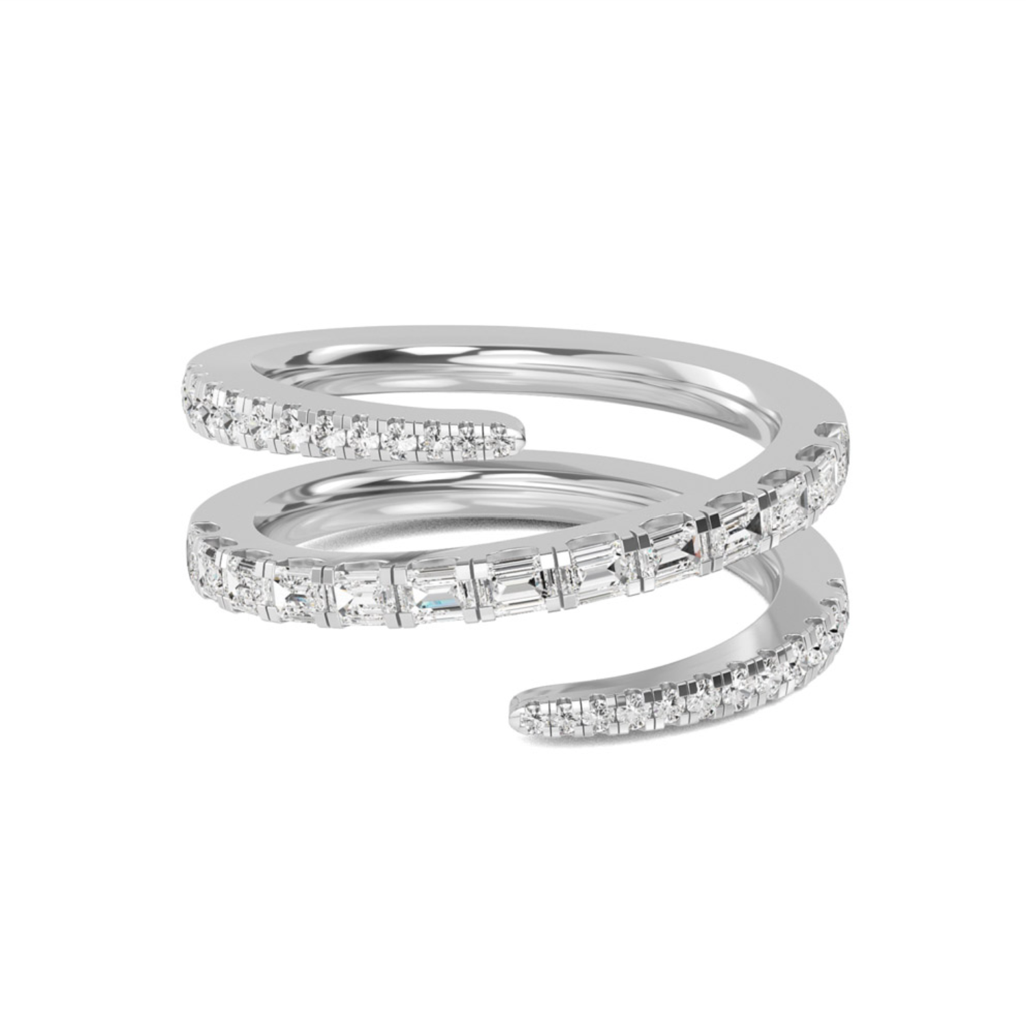 spiral wrap ring white gold